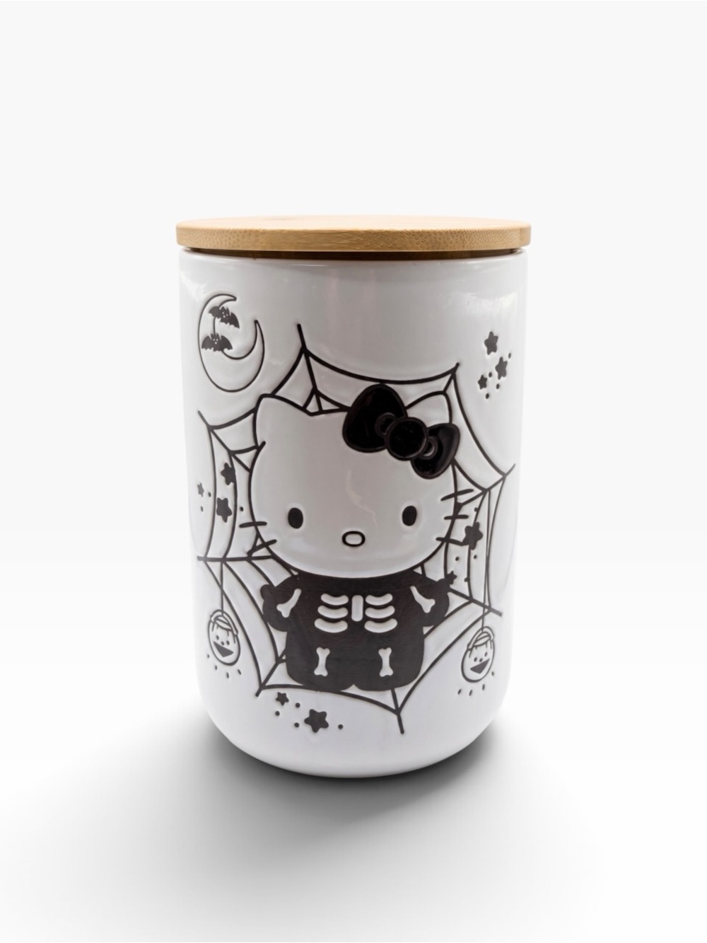 Hello Kitty Halloween Skeleton Ceramic Jar with Lid